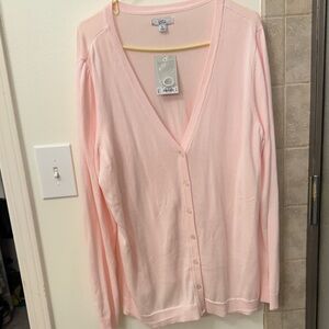 Croft & Barrow Light Pink V-Neck Cardigan